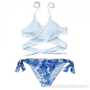 REYO Women Push-up Padded Bra Split Bikini Set Swimwear Monokini Swimsuits Bathing Suit Beachwear White B07N88W22J